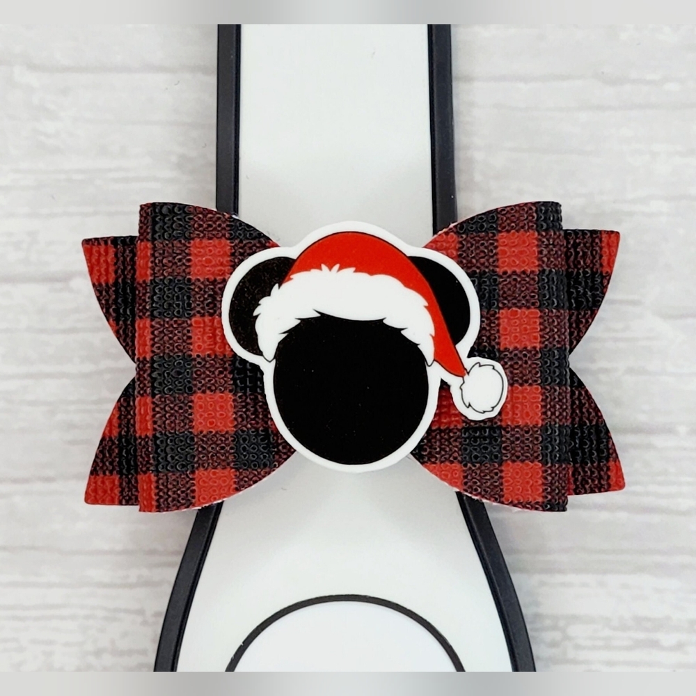 Santa Mouse Ears Magic Band Bow